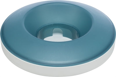 TRIXIE SLOWFEEDING ROCKING BOWL KUNSTSTOF / TPR GRIJS / BLAUW 23X23 CM 500 ML