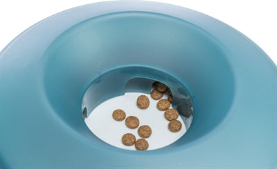 Trixie Slowfeeding Rocking Bowl Kunststof / TPR Grijs / Blauw voerbak hond 23x23 cm 500 ml