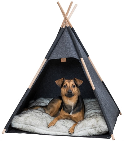 Trixie Schuilplaats Tipi Vilt Antraciet hondenmand 70x70x70 cm