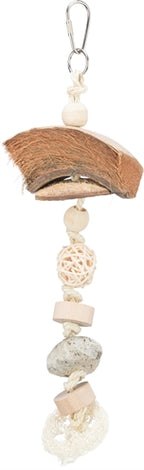 Trixie Natuurspeelgoed Kokosnoot / Rotan / Lavasteen Naturel vogelspeelgoed 35 cm