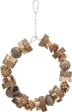 Trixie Ringschommel Hout / Dennenappels Naturel vogelspeelgoed 18x18 cm