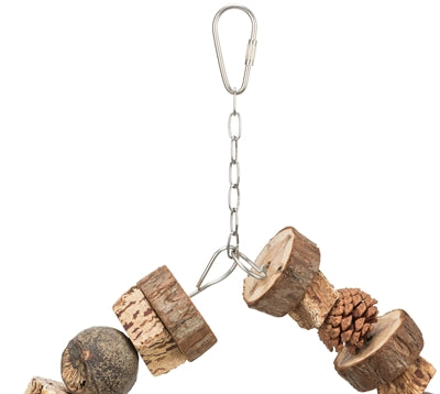 Trixie Ringschommel Hout / Dennenappels Naturel vogelspeelgoed 18x18 cm