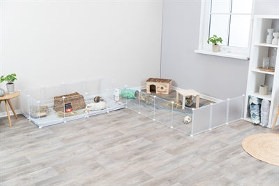 Trixie Vloer Voor Indoorren 62460 Grijs / Wit knaagdierkooi konijnenhok 140x70 cm