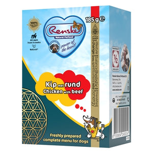 Renske Vers Bereide Maaltijd Kip / Rund hondenvoer natvoer 24x185 gr