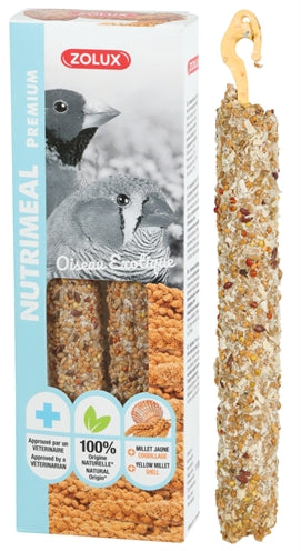 Zolux Nutrimeal Stick Tropische Vogel Gele Gierst snacks hard 110 gr 2 st
