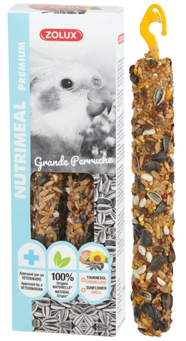 Zolux Nutrimeal Stick Grote Parkiet / Papegaai Zonnebloempitten snacks hard 110 gr 2 st