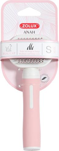 ZOLUX ANAH SLICKERBORSTEL SOFT ROZE / WIT S 6,5X3,5X16 CM