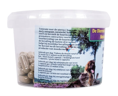 Dierendrogist Frambozenblad Capsules voedingssupplement hond 400 mg 100 st