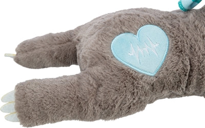 Trixie Pluche Luiaard Grijs Met Heartbeat Voor Puppy hondenspeelgoed 34 cm