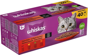Whiskas Multipack Pouch Adult Classic Selectie Vlees in Saus kattenvoer natvoer 40x85 gr