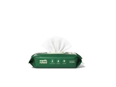 Earth Rated Dog Wipes Geurloos Composteerbaar hondenpoepzakjes 20,5x20,5 cm 100 st
