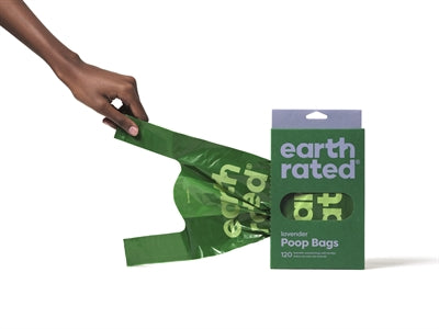Earth Rated Poepzakjes Met Handvaten Lavendel Gerecycled hondenpoepzakjes 120 st