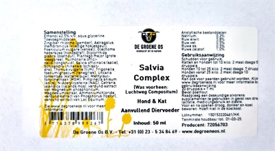 de Groene os Salvia Complex Hond / Kat voedingssupplement 50 ml