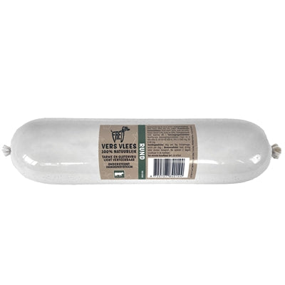 Freds Gestoomd Vers Vlees Worst Rund Tarwe en Glutenvrij hondenvoer natvoer 900 gr