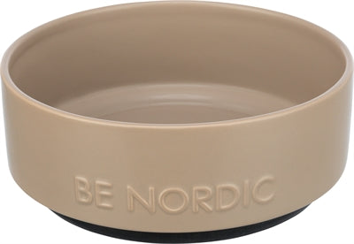Trixie be Nordic Voerbak Hond Keramiek/ Rubber Taupe 18 cm