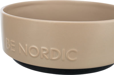 Trixie be Nordic Voerbak Hond Keramiek/ Rubber Taupe 18 cm