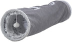 Trixie Katten Speeltunnel Harvey Velours / Pluche Grijs kattenspeelgoed 116x27 cm
