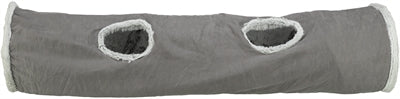 Trixie Katten Speeltunnel Harvey Velours / Pluche Grijs kattenspeelgoed 116x27 cm