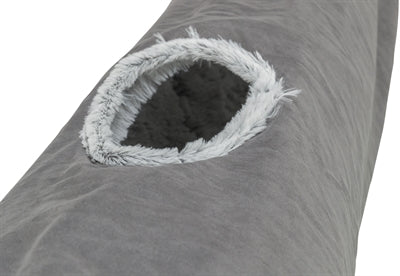 Trixie Katten Speeltunnel Harvey Velours / Pluche Grijs kattenspeelgoed 116x27 cm