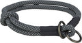 TRIXIE HALSBAND HOND SOFT HALF-SLIP ZWART / GRIJS 35X0,6 CM