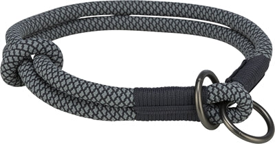 TRIXIE HALSBAND HOND SOFT HALF-SLIP ZWART / GRIJS 40X1 CM