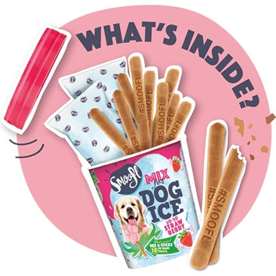 Smoofl Ijsmix Voor Honden Aardbei hondensnacks hard 160 gr