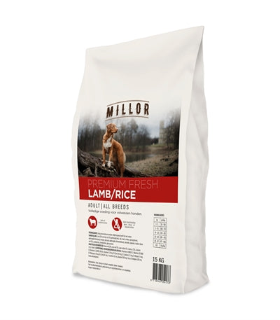 MILLOR PREMIUM EXTRUDED FRESH ADULT LAMB / RICE 15 KG