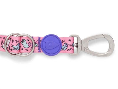 Morso Hondenriem Verstelbaar Gerecycled Sweet Tweet Roze hondenhalsband nylon