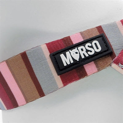 Morso Mini Hondentuig Verstelbaar Gerecycled Skyline Rood / Roze hondenhalsband hondenriem nylon