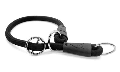 MORSO HALF SLIP HALSBAND HOND SOFT ROPE GERECYCLED BLACK ZWART 50X1 CM