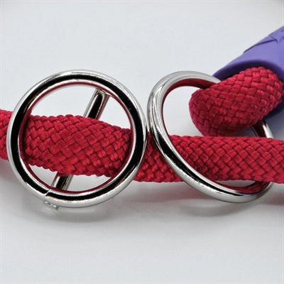 Morso Half Slip Halsband Hond Regular Rope Gerecycled Red Velvet Rood hondenhalsband hondenriem