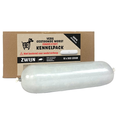 FREDS GESTOOMD VERS VLEES WORST KENNELPACK ZWIJN GRAAN EN GLUTENVRIJ 10X900 GR