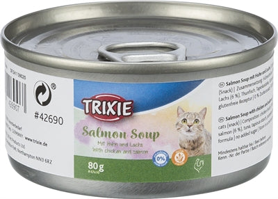 Trixie Zalm Soep Kip / Zalm Glutenvrij kattenvoer natvoer 80 gr