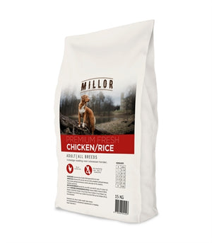 Millor Premium Extruded Fresh Adult Chicken / Rice hondenvoer droogvoer 15 kg