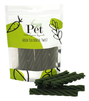 Veggie Pet Green Tea Dental Twist hondensnacks hard 100 gr
