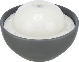 Trixie Vital Dome Drinkfontein Keramiek Grijs / Wit voerbak hond 1,5 ltr 20x10x20 cm