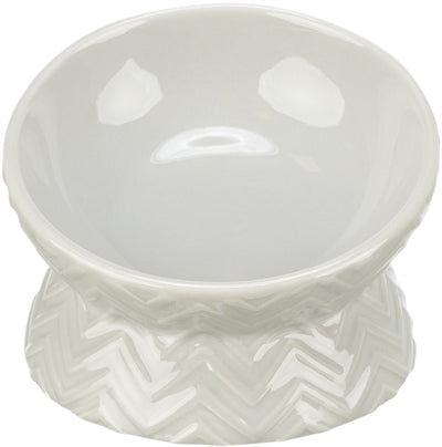 TRIXIE VERHOOGDE VOERBAK / WATERBAK KERAMIEK LICHT TAUPE 150 ML 13 CM