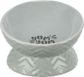 TRIXIE VERHOOGDE VOERBAK / WATERBAK KERAMIEK GRIJS 350 ML 17 CM