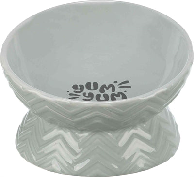 TRIXIE VERHOOGDE VOERBAK / WATERBAK KERAMIEK GRIJS 350 ML 17 CM