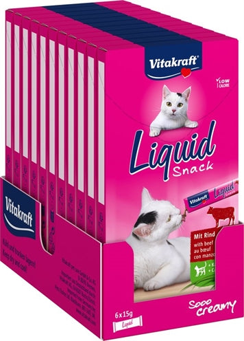 VITAKRAFT CAT LIQUID SNACK RUND & INULINE 11X6 ST