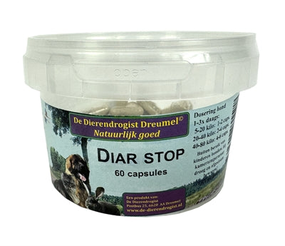 Dierendrogist Diar Stop Capsules voedingssupplement hond