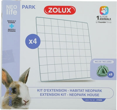 ZOLUX NEOLIFE NEOPARK KONIJN UITBEREIDINGSSET GAASPANELEN 35X35 CM 4 ST