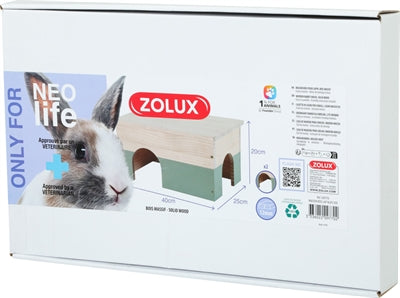 Zolux Neolife Houten Huisje Konijn Groen knaagdierspeelgoed 40x25x20 cm