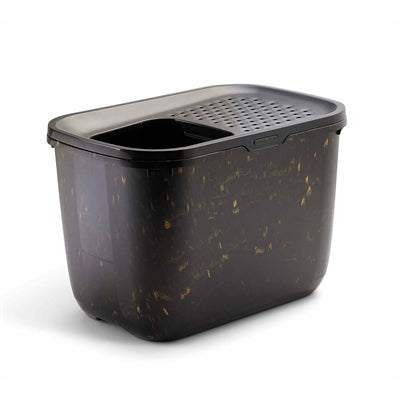 SAVIC KATTENBAK HOP IN MARBLE ZWART / GOUD 58,8X39X39,5 CM
