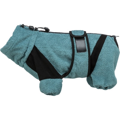 Trixie Badjas / Huisoverall Badstof Petrol hondenkleding