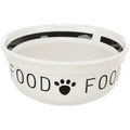 TRIXIE VOERBAK HOND FOOD KERAMIEK WIT / ZWART 1,6 LTR 20 CM