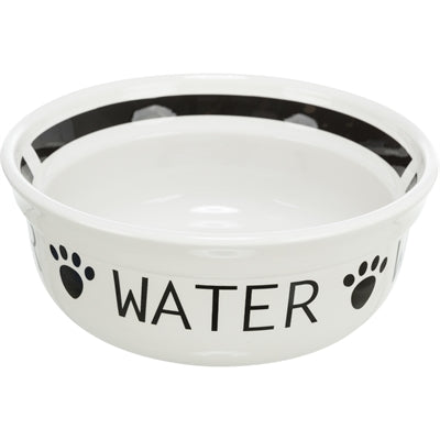 Trixie Drinkbak Hond Water Keramiek Wit / Zwart voerbak