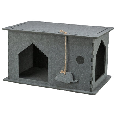 TRIXIE KATTENMAND HUIS LENE VILT GRIJS 54X30X35 CM