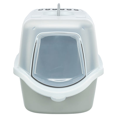 Trixie Kattenbak Vico Open Top Met Kap Lichtgrijs / Wit 56x40x40 cm