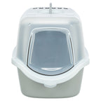 Trixie Kattenbak Vico Open Top Met Kap Lichtgrijs / Wit 56x40x40 cm